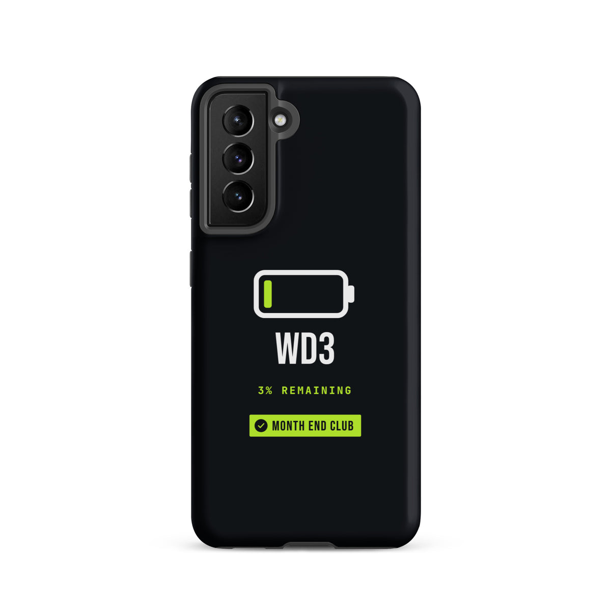 Low Battery WD3 Tough Samsung Case – Samsung Galaxy S21, matte black