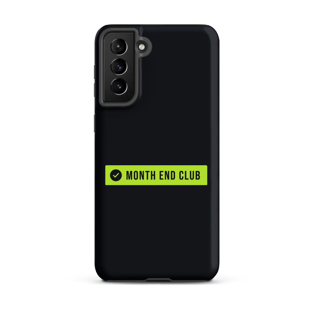 Month End Club Logo Tough Samsung Case – Samsung Galaxy S21 Plus, matte black