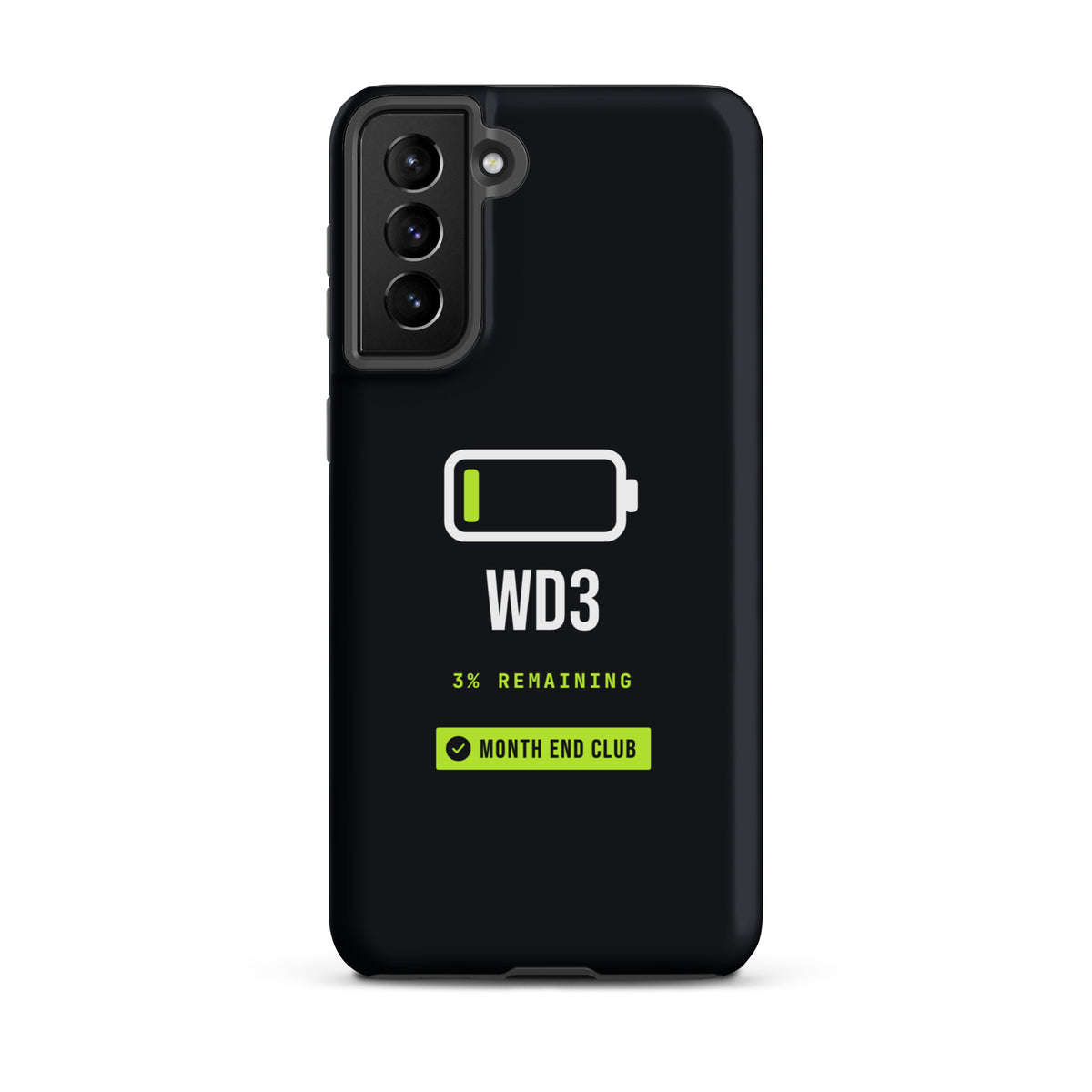 Low Battery WD3 Tough Samsung Case – Samsung Galaxy S21 Plus, matte black