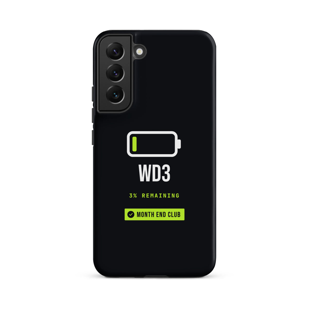 Low Battery WD3 Tough Samsung Case – Samsung Galaxy S22 Plus, matte black
