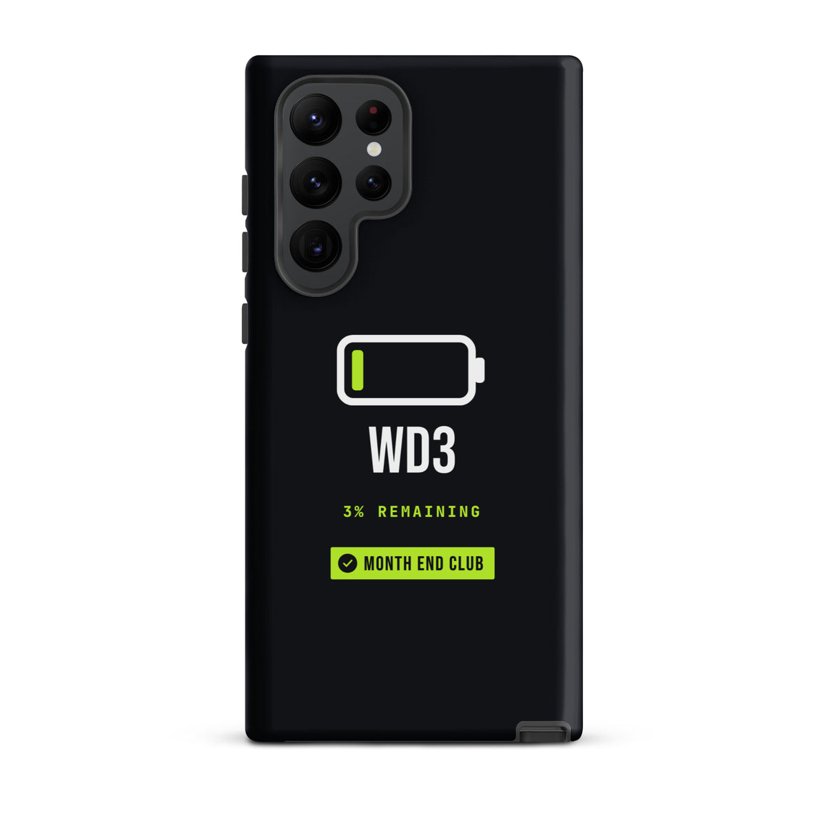 Low Battery WD3 Tough Samsung Case – Samsung Galaxy S22 Ultra, matte black