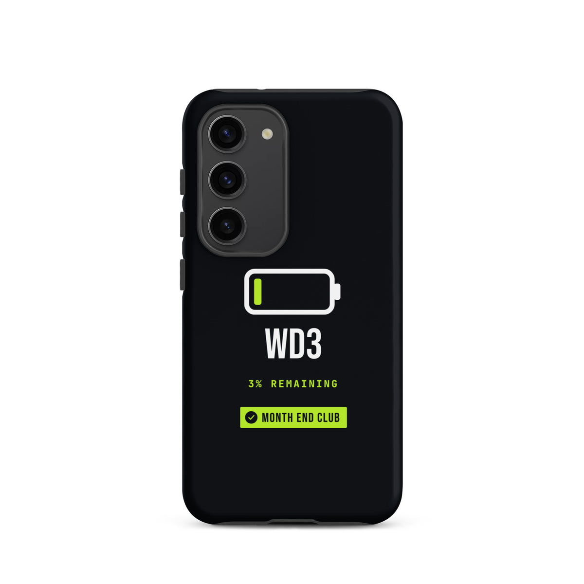Low Battery WD3 Tough Samsung Case – Samsung Galaxy S23, matte black