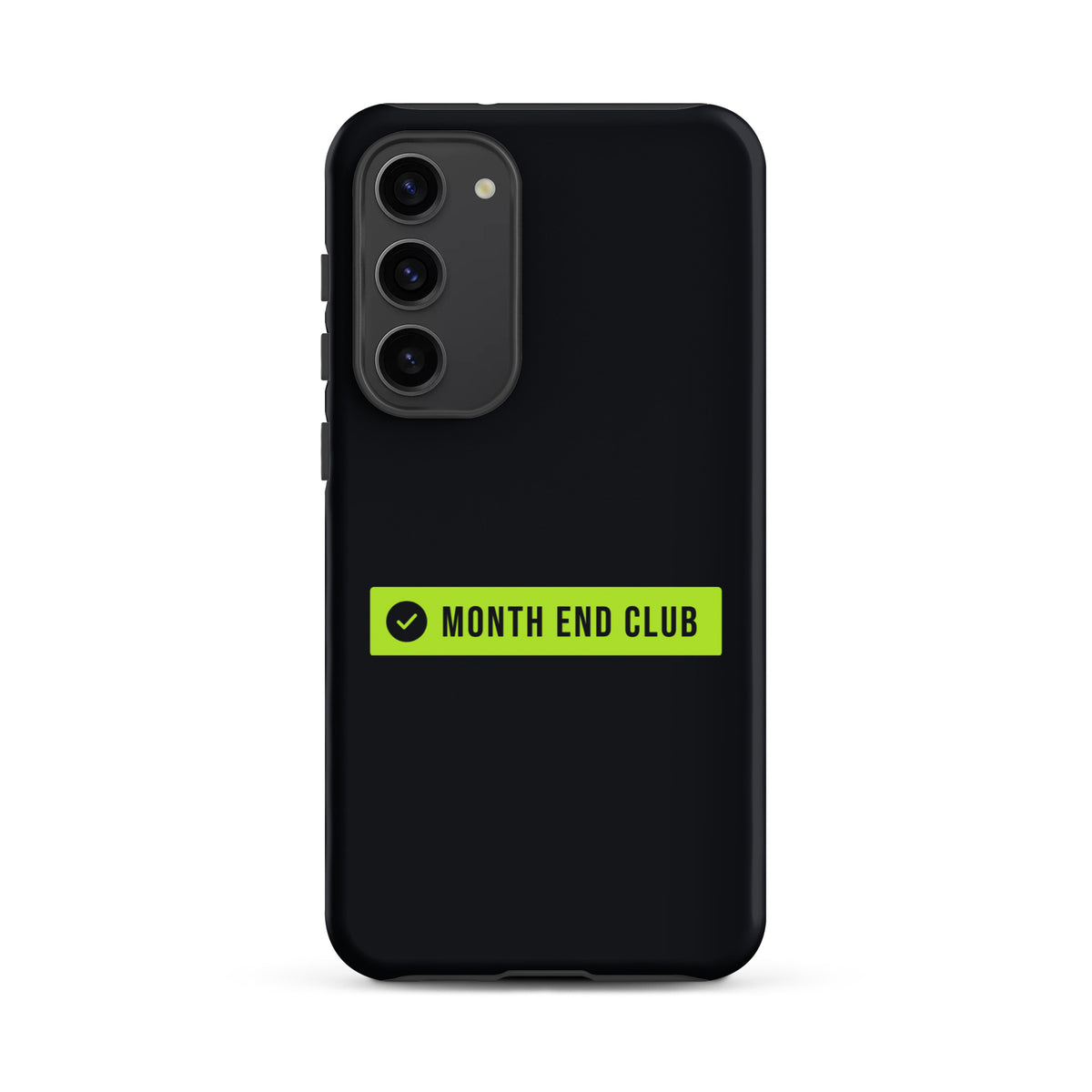 Month End Club Logo Tough Samsung Case – Samsung Galaxy S23 Plus, matte black