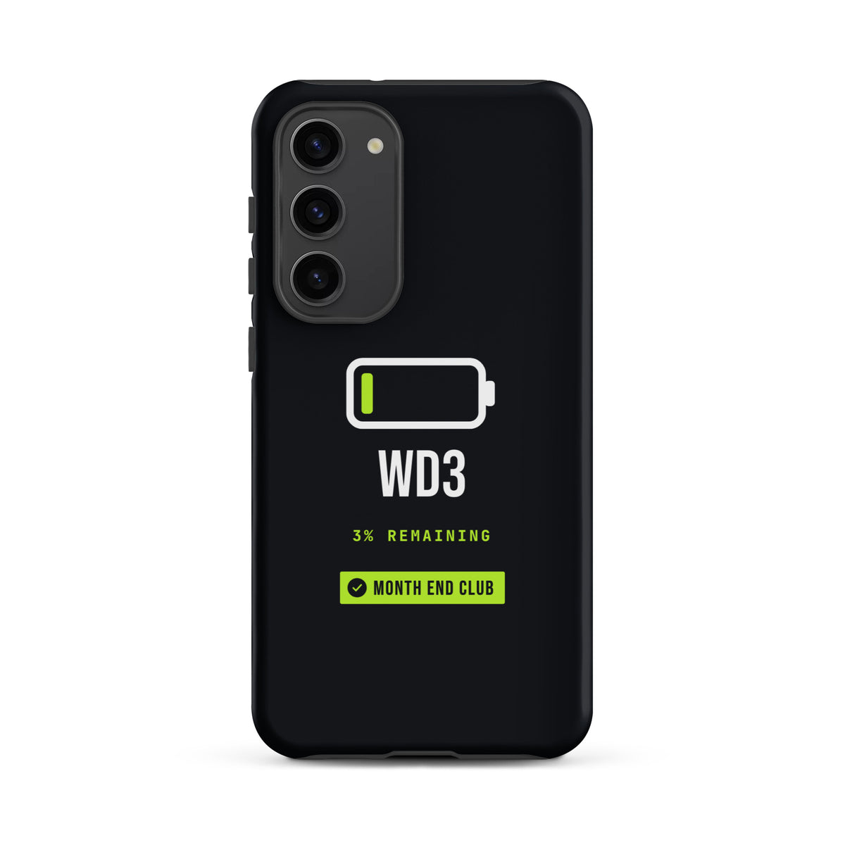 Low Battery WD3 Tough Samsung Case – Samsung Galaxy S23 Plus, matte black