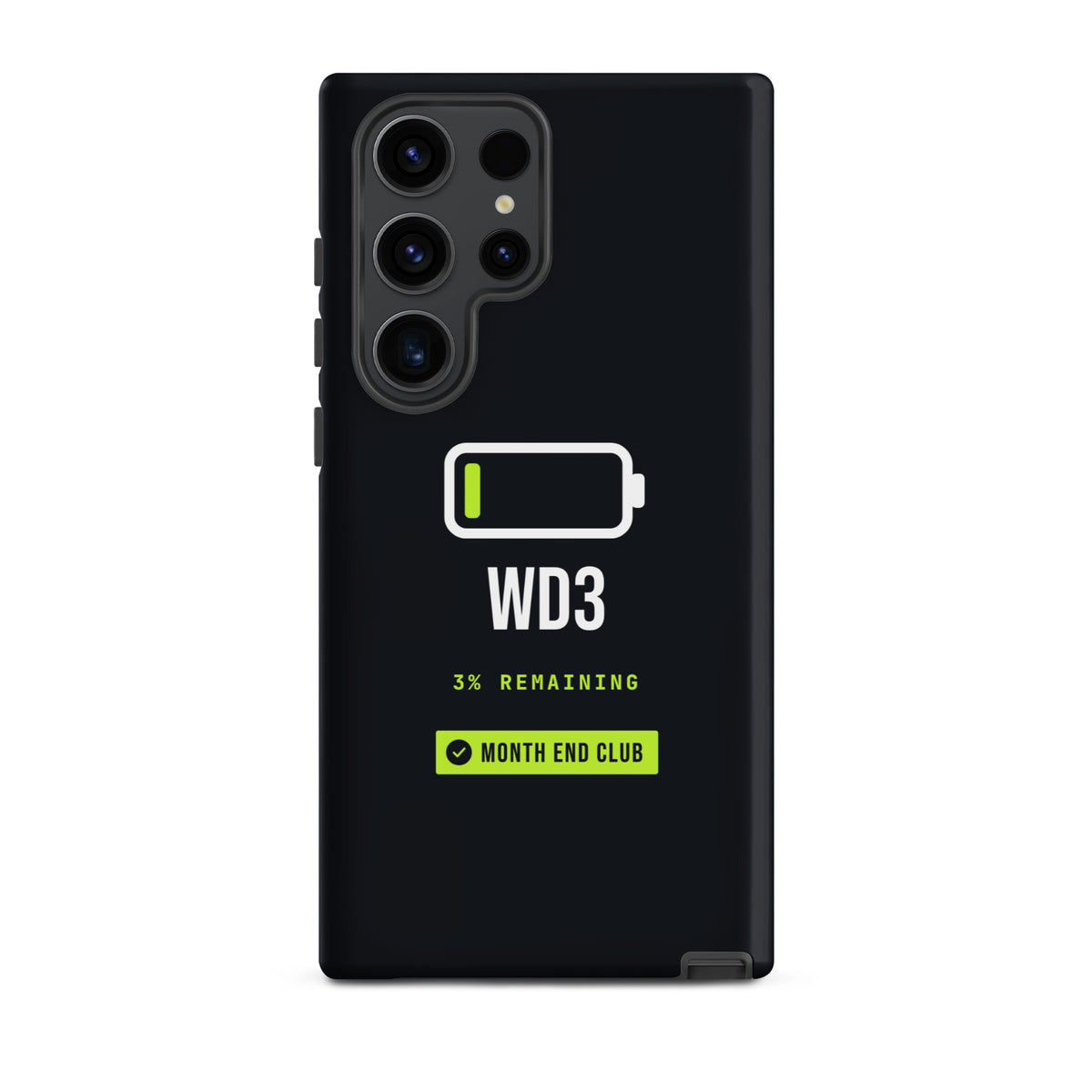 Low Battery WD3 Tough Samsung Case – Samsung Galaxy S23 Ultra, matte black