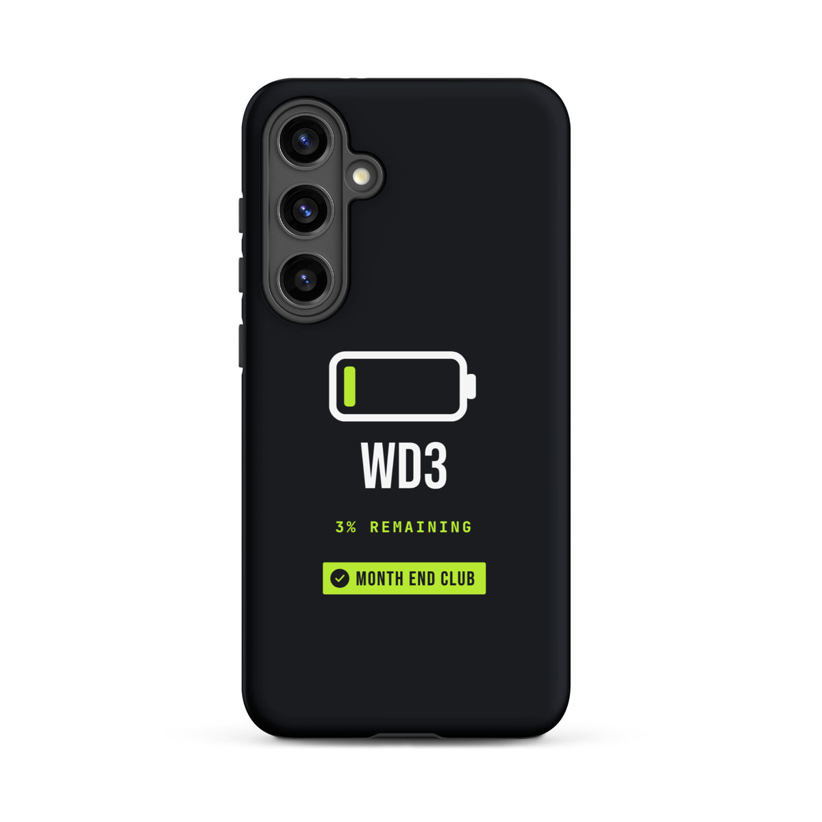 Low Battery WD3 Tough Samsung Case – Samsung Galaxy S24 Plus, matte black