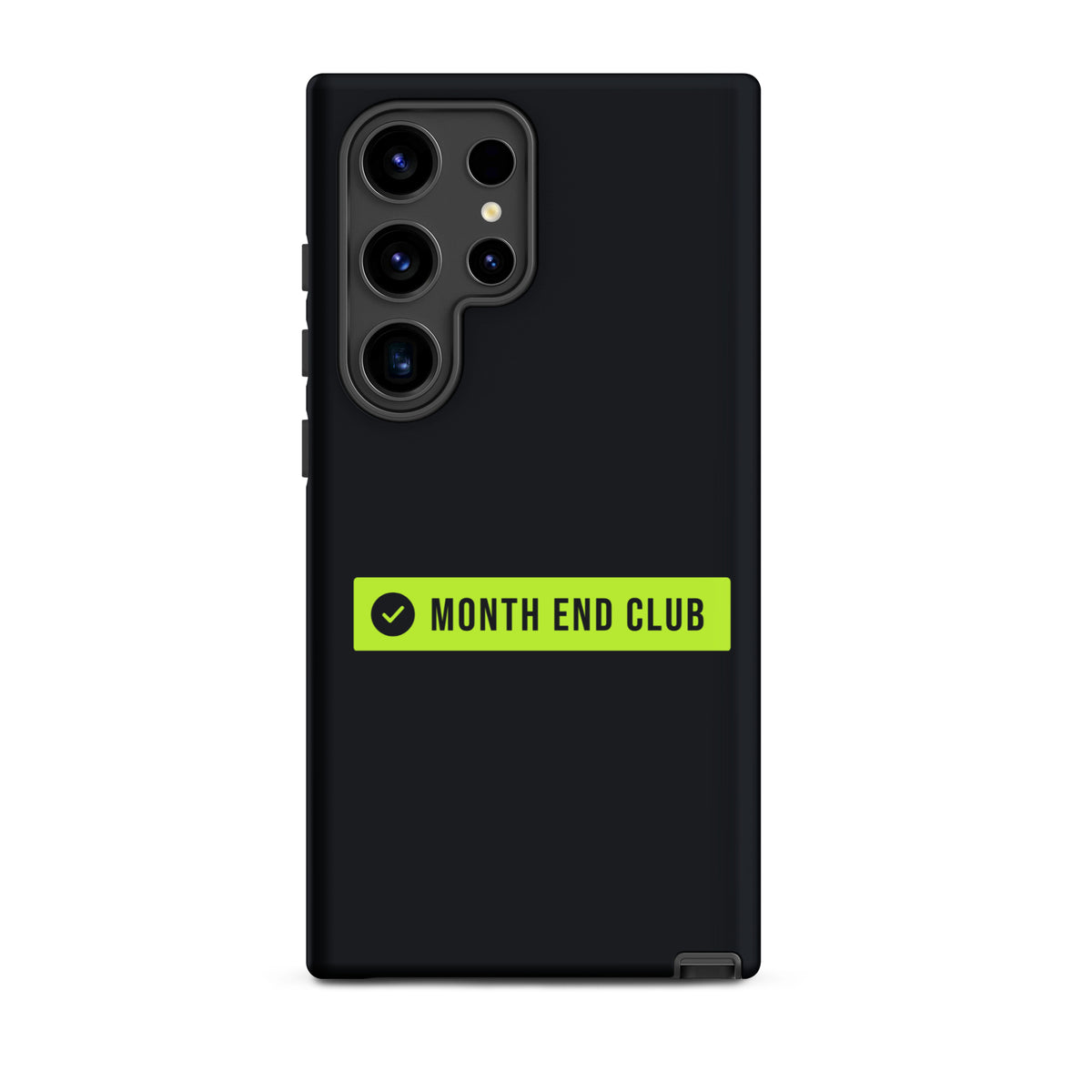 Month End Club Logo Tough Samsung Case – Samsung Galaxy S24 Ultra, matte black