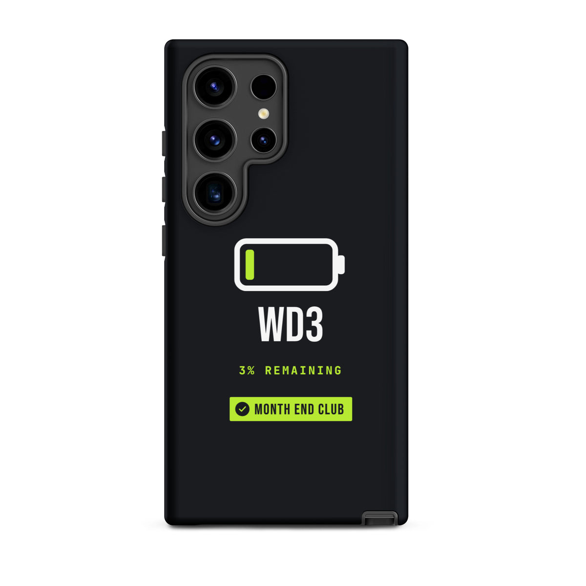 Low Battery WD3 Tough Samsung Case – Samsung Galaxy S24 Ultra, matte black