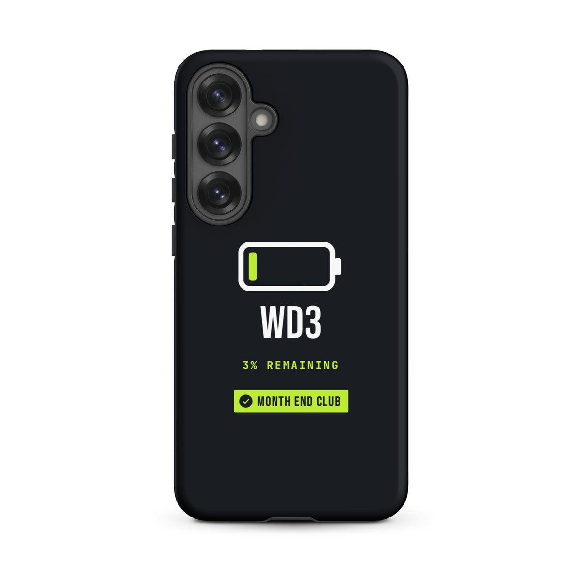 Low Battery WD3 Tough Samsung Case – Samsung Galaxy S25 Plus, matte black