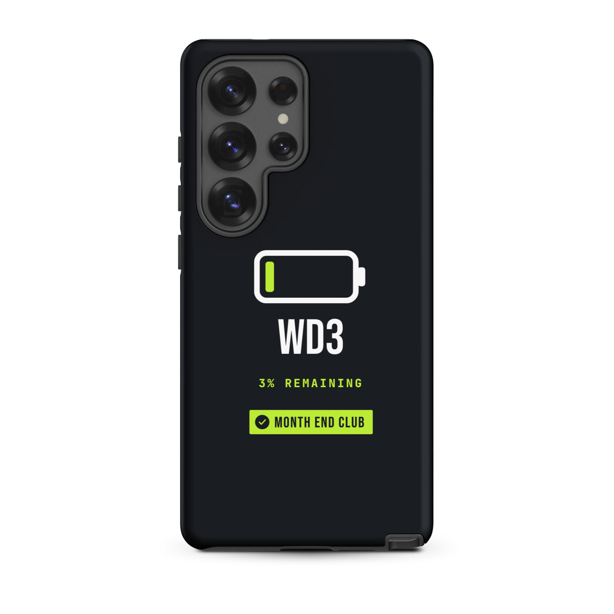 Low Battery WD3 Tough Samsung Case – Samsung Galaxy S25 Ultra, matte black