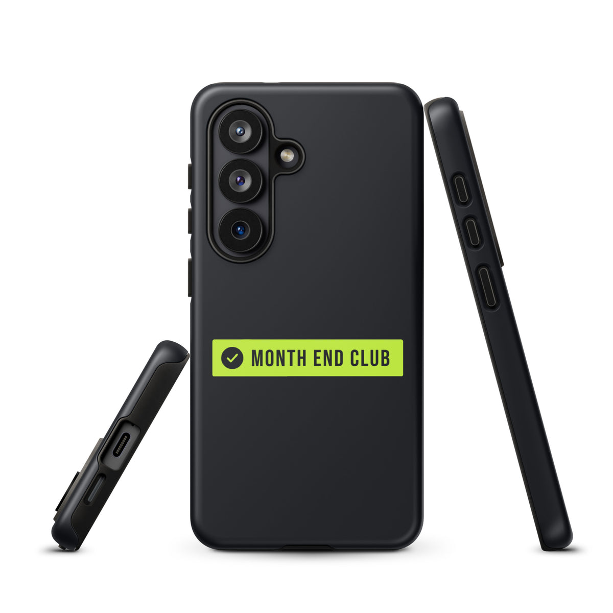 Month End Club Logo Tough Samsung Case – Samsung Galaxy S26, matte black
