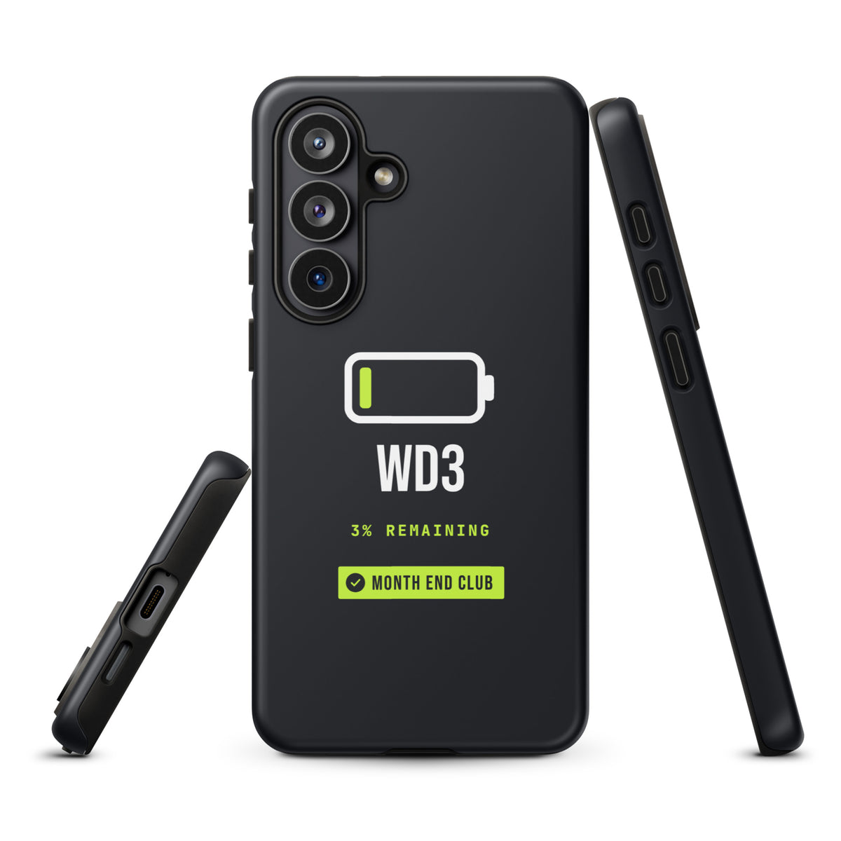 Low Battery WD3 Tough Samsung Case – Samsung Galaxy S26 Plus, matte black