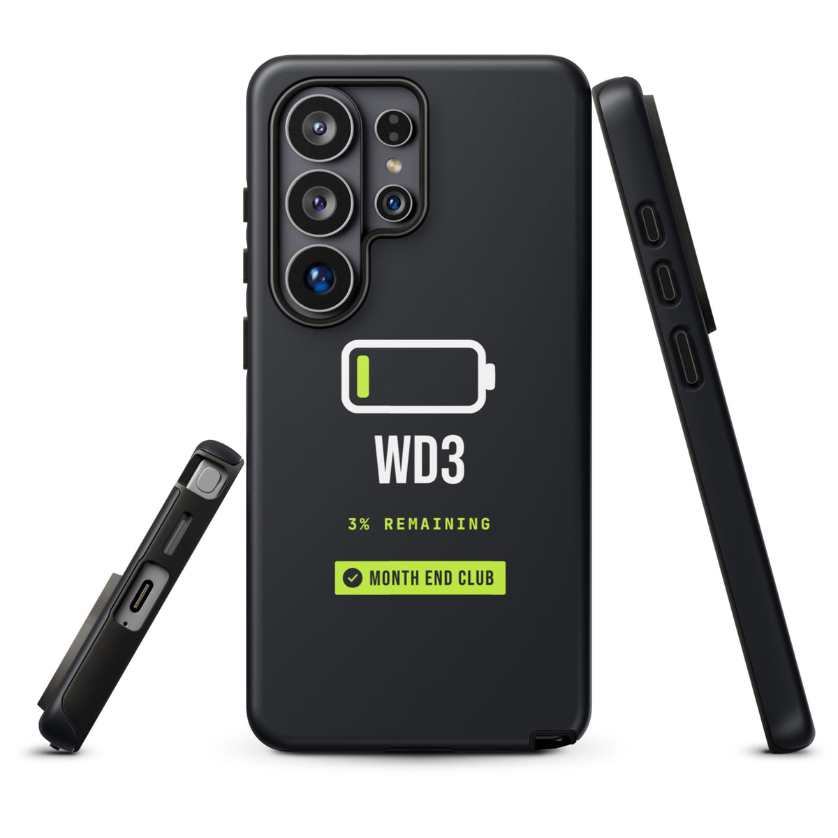 Low Battery WD3 Tough Samsung Case – Samsung Galaxy S26 Ultra, matte black