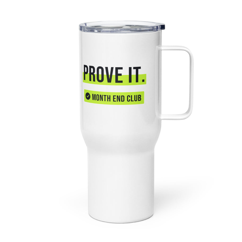 Prove It Travel Mug – white 739 ml travel mug, left side view