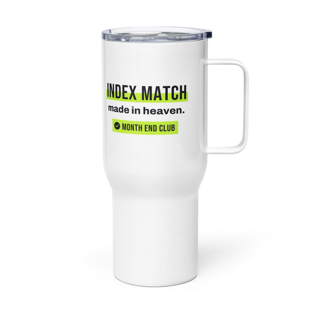 INDEX MATCH Made in Heaven Travel Mug – white 739 ml travel mug, left side view