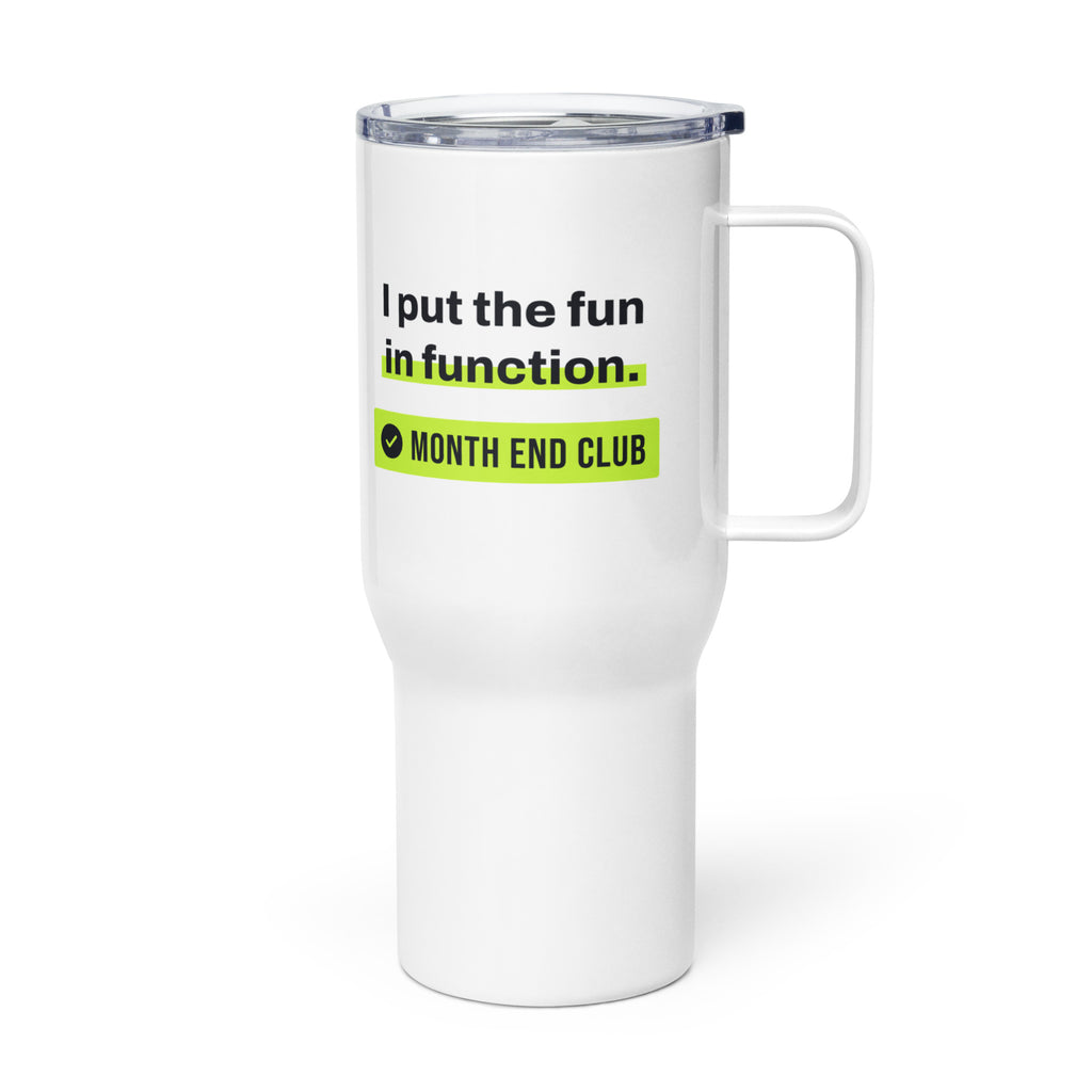 Fun in Function Travel Mug – white 739 ml travel mug, left side view
