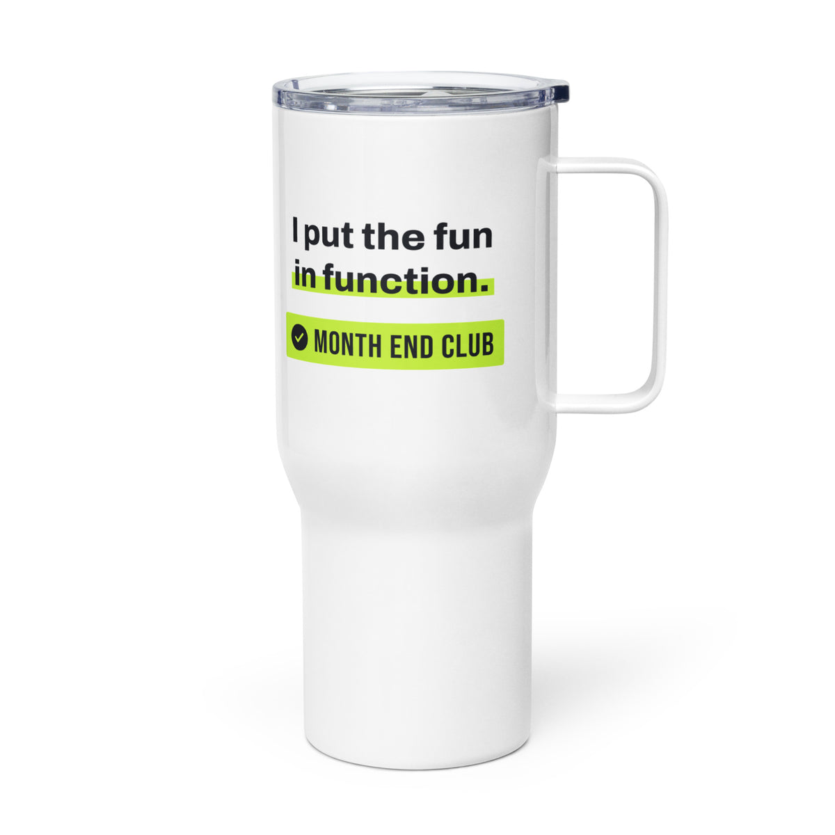 Fun in Function Travel Mug – white 739 ml travel mug, left side view