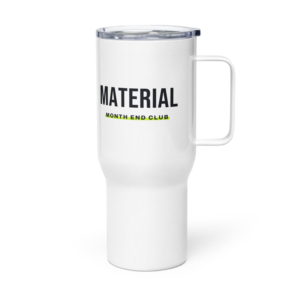 Material Travel Mug – white 739 ml travel mug, left side view
