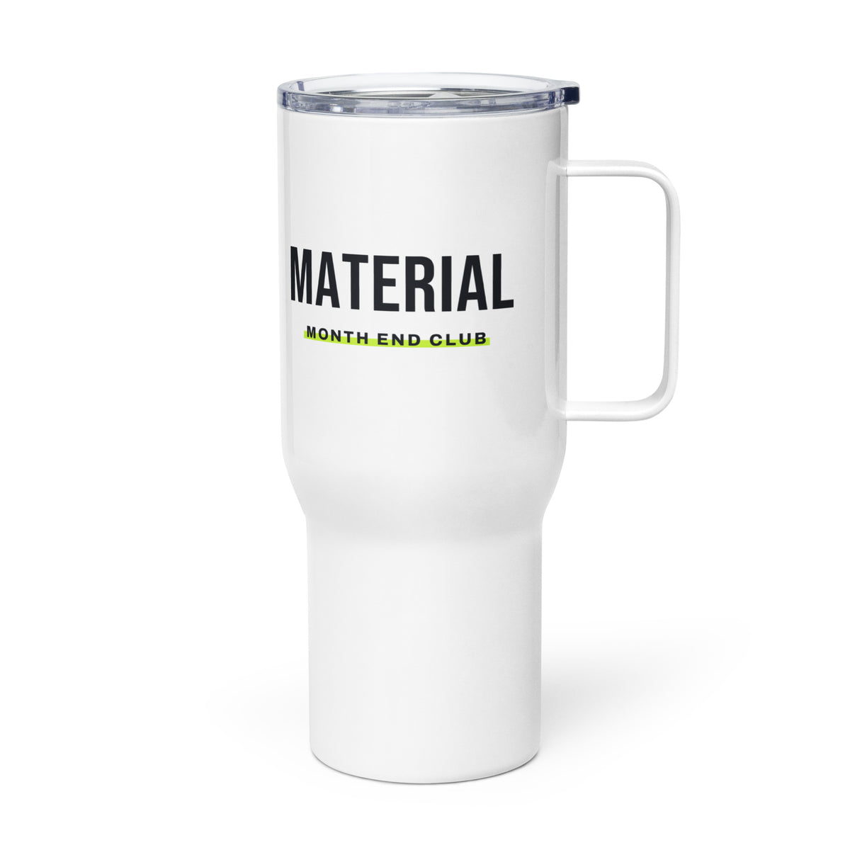 Material Travel Mug – white 739 ml travel mug, left side view