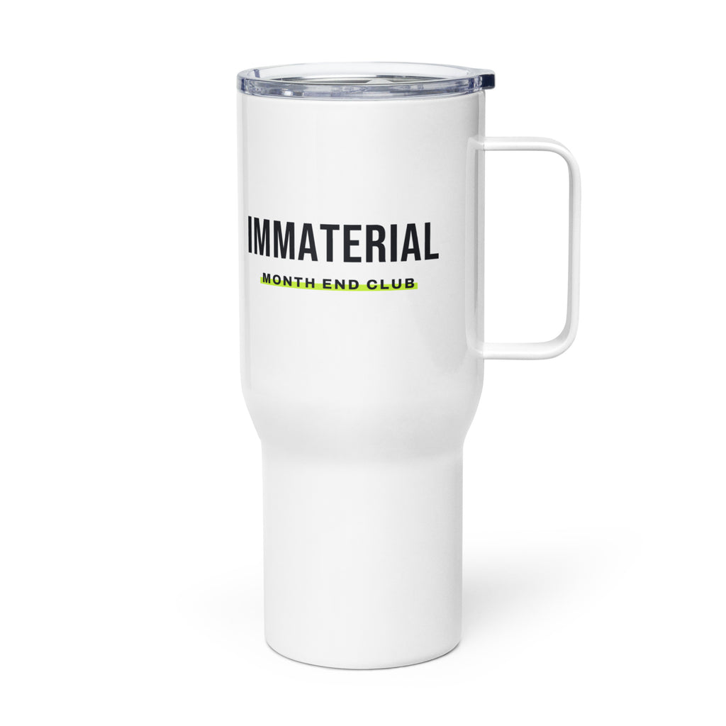 Immaterial Travel Mug – white 739 ml travel mug, left side view