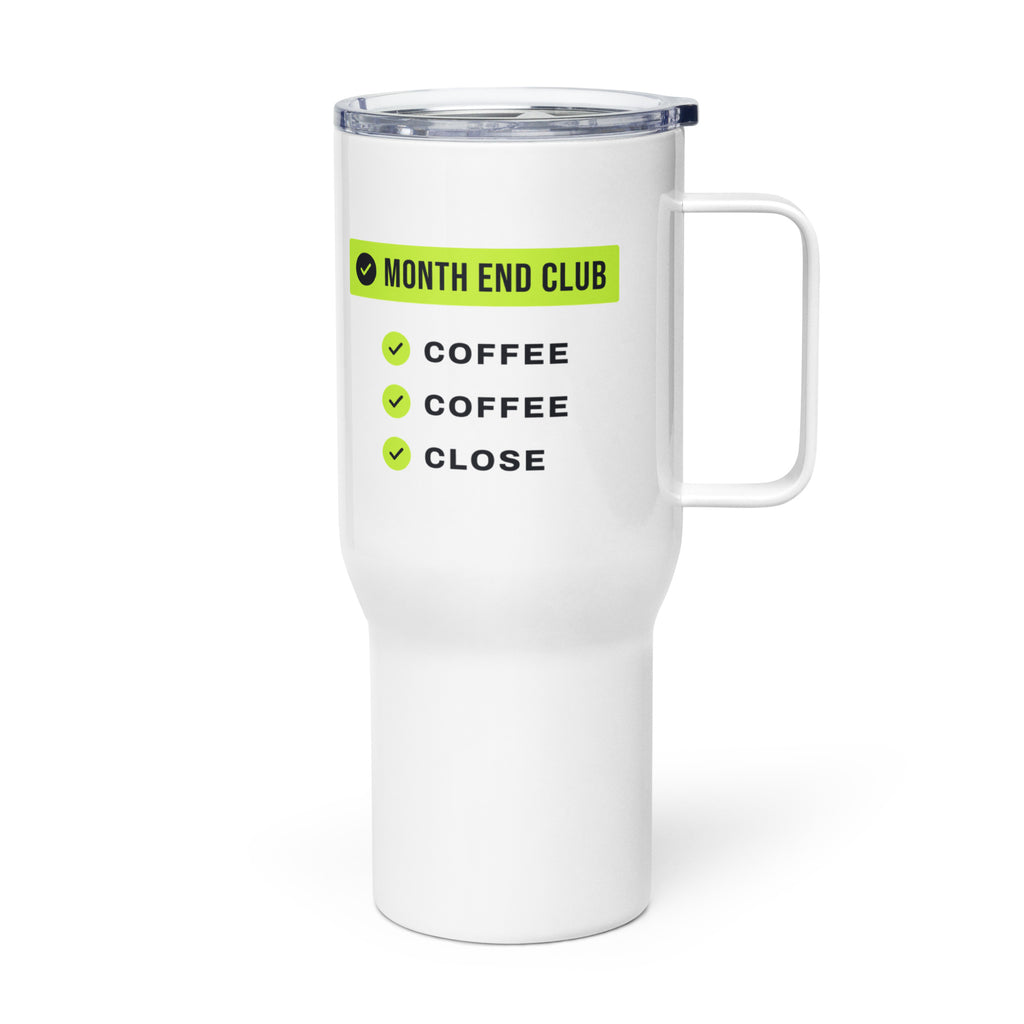 Coffee Coffee Close Travel Mug – white 739 ml travel mug, left side view