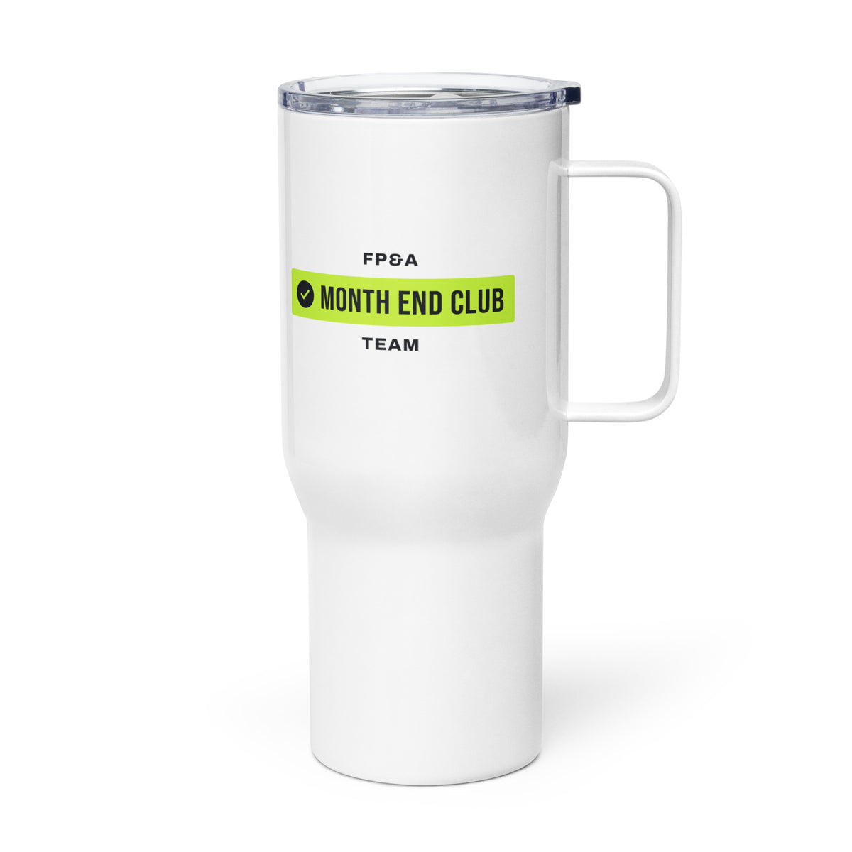 Team Travel Mug – FP&A, left side view