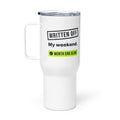 Written Off Travel Mug – white 739 ml travel mug, right side view