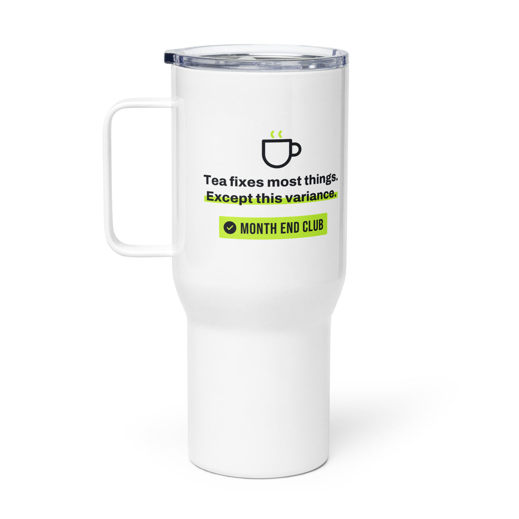 Tea Fixes Most Things Travel Mug – white 739 ml travel mug, right side view