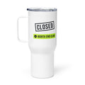 Closed Stamp Travel Mug – white 739 ml travel mug, right side view