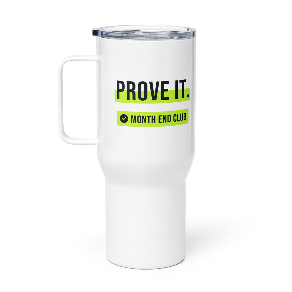 Prove It Travel Mug – white 739 ml travel mug, right side view
