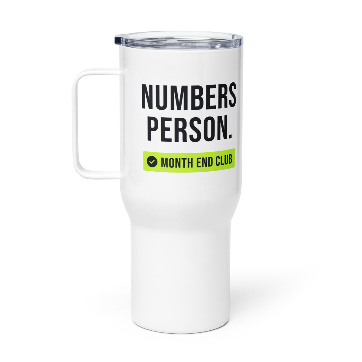 Numbers Person Travel Mug – white 739 ml travel mug, right side view