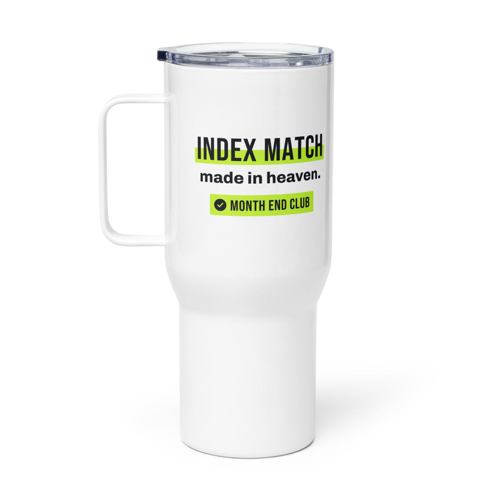 INDEX MATCH Made in Heaven Travel Mug – white 739 ml travel mug, right side view