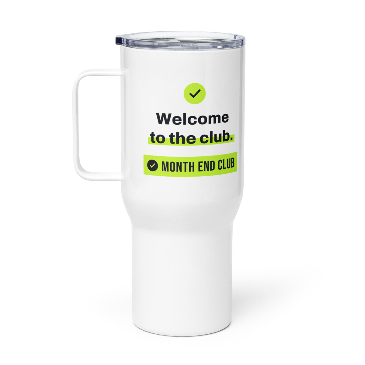 Welcome to the Club Travel Mug – white 739 ml travel mug, right side view