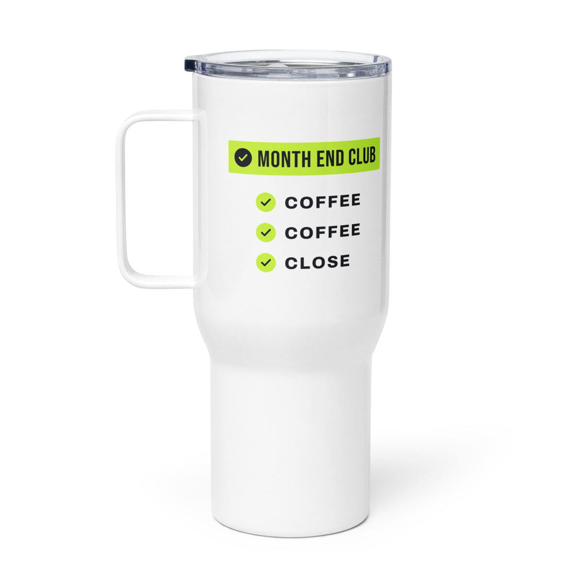 Coffee Coffee Close Travel Mug – white 739 ml travel mug, right side view