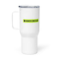 Month End Club Logo Travel Mug – white 739 ml travel mug, right side view