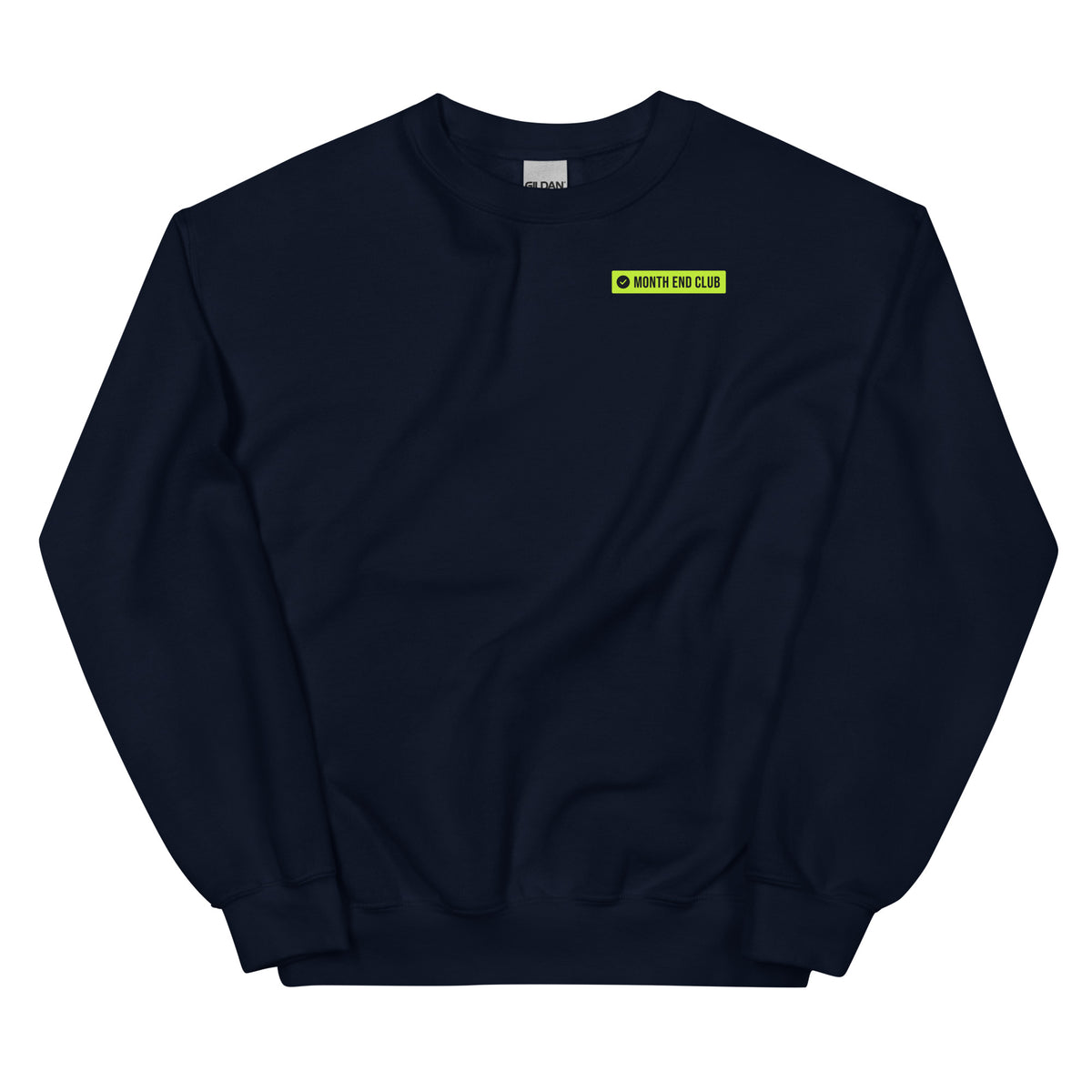 Month End Club Logo Sweatshirt – Navy, front