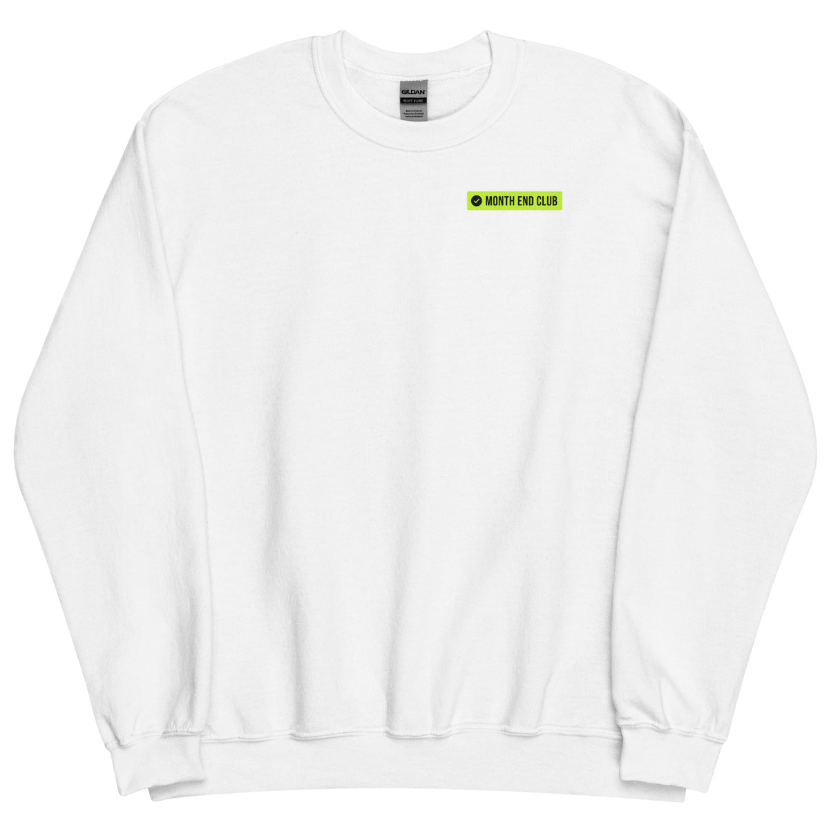 Month End Club Logo Sweatshirt – White, front