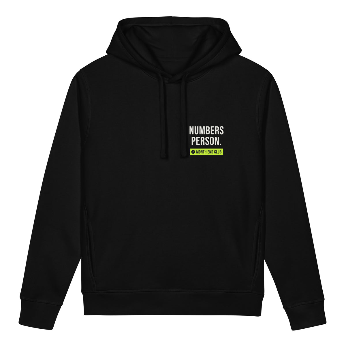 Numbers Person Hoodie – Black, front