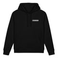 Embroidered Logo Hoodie – Black, front