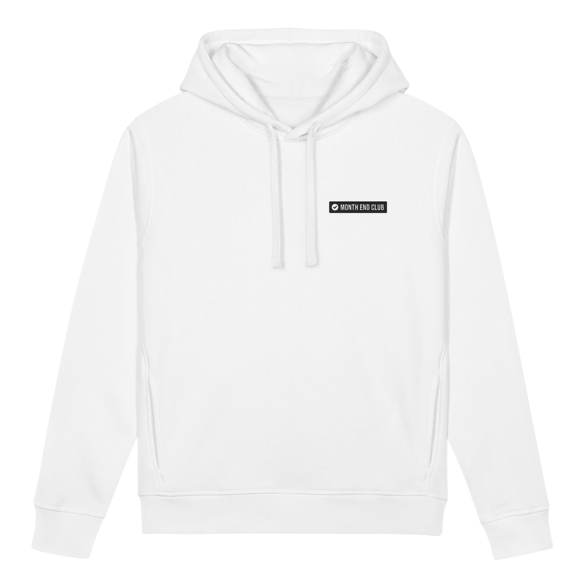 Embroidered Logo Hoodie – White, front