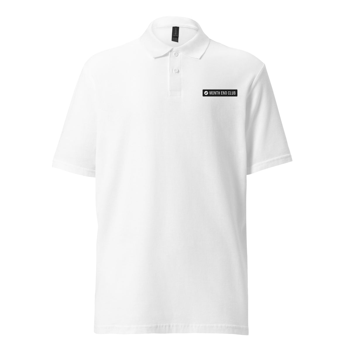 Embroidered Logo Polo – White, front