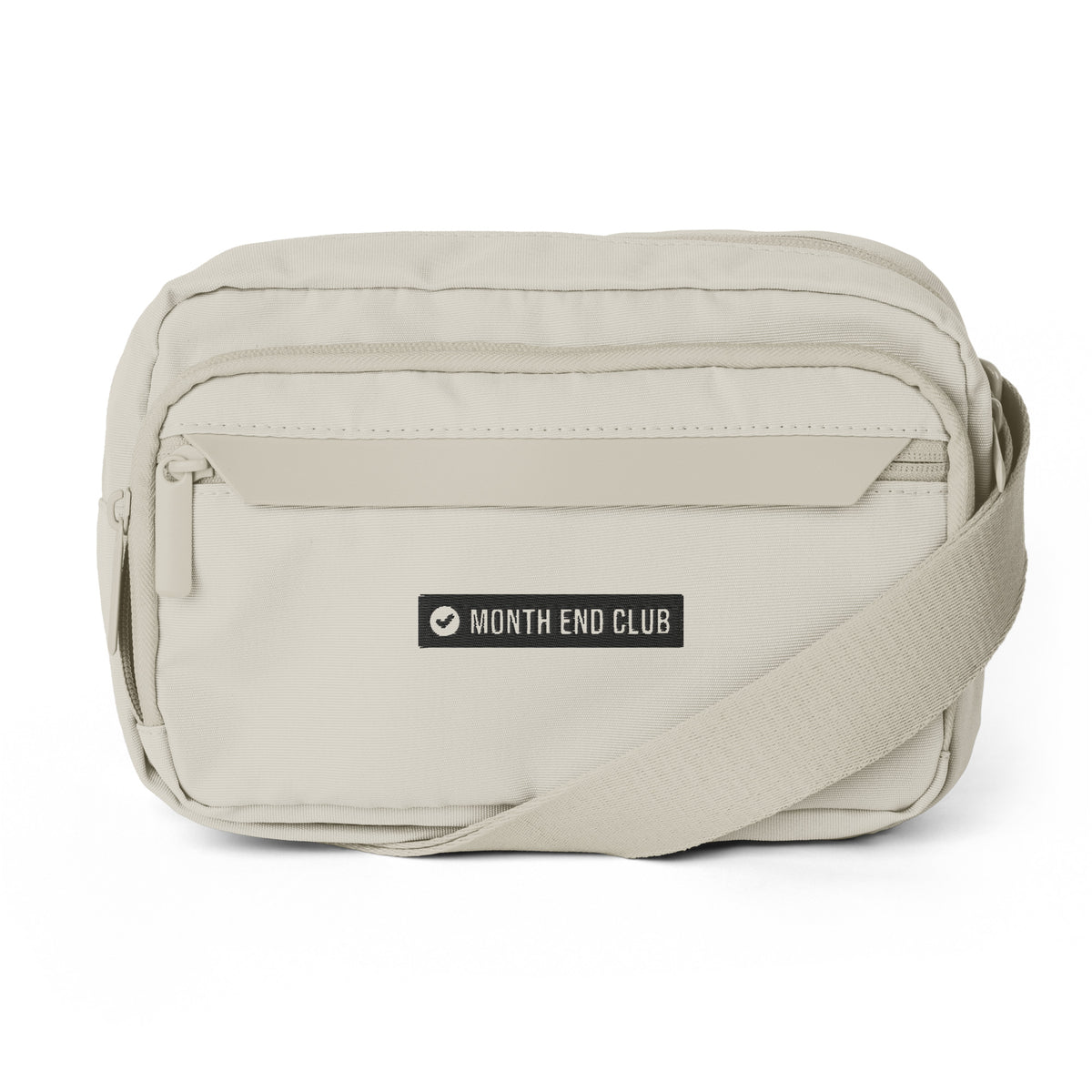 Embroidered Logo Urban Crossbody Bag – Natural Stone, front