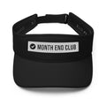 Month End Club Logo Visor – Black, front with embroidered logo