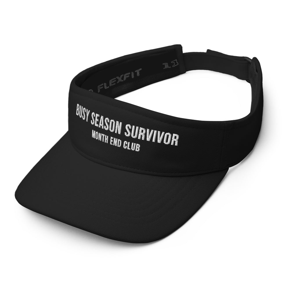 Busy Season Survivor Visor – Black, angled front