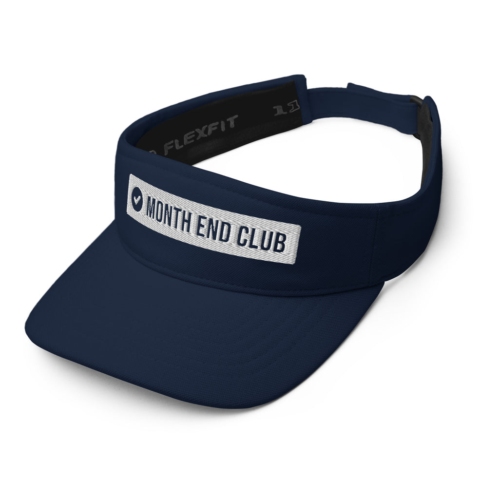 Month End Club Logo Visor – Navy, angled front view