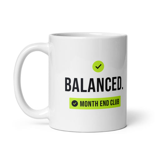 Balanced Mug – white 11oz mug, handle on left