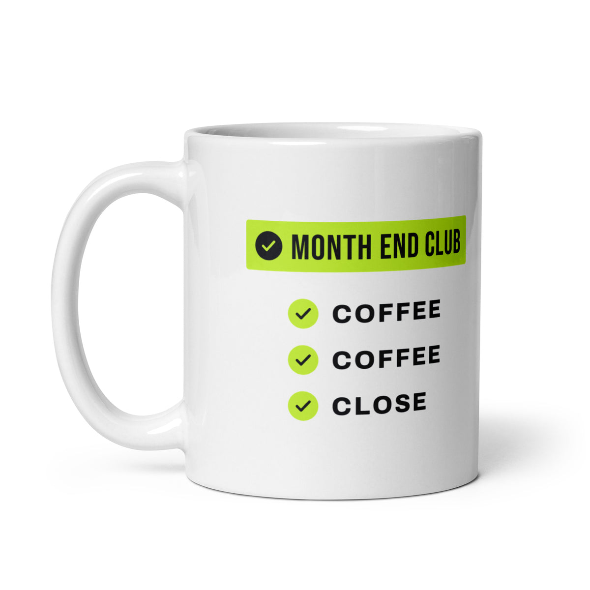 Coffee Coffee Close Mug – white 11oz mug, handle on left