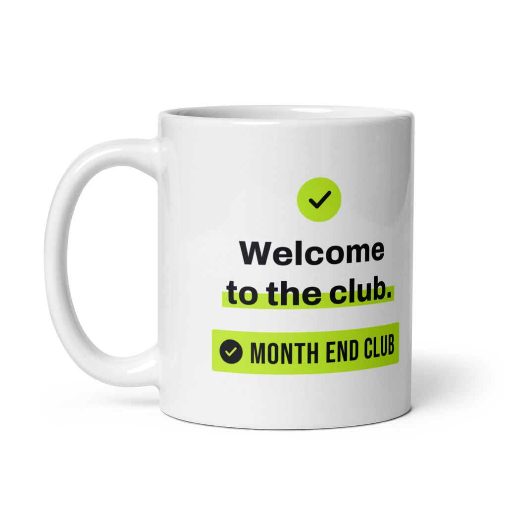 Welcome to the Club Mug – white 11oz mug, handle on left