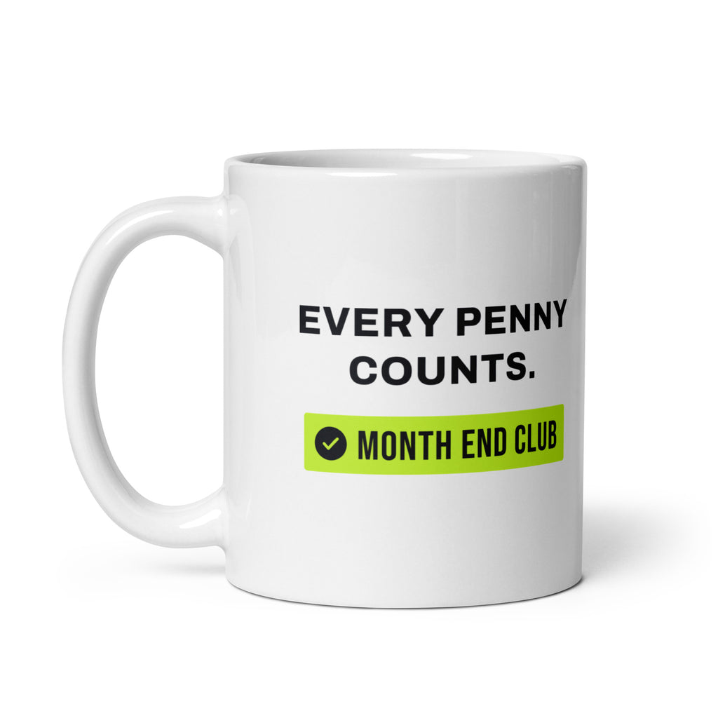 Every Penny Counts Mug – white 11oz mug, handle on left