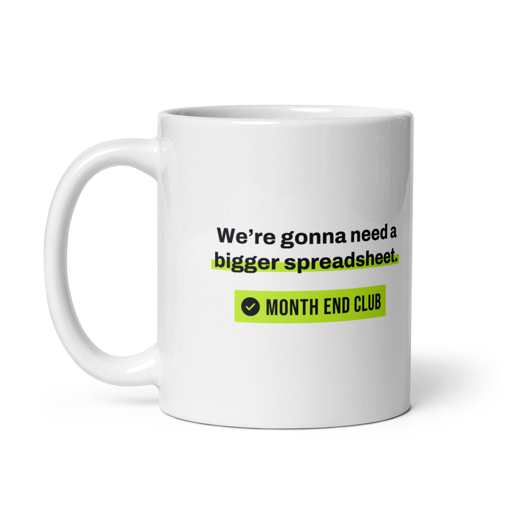 Bigger Spreadsheet Mug – white 11oz mug, handle on left